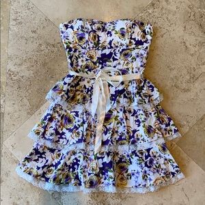 Floral strapless dress